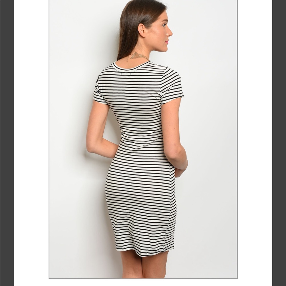 Striped T Shirt Dress - Picture 2 of 4